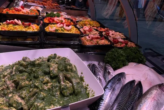 paling in't groen, makreel, pladijs, schol, forel, pasta scampi